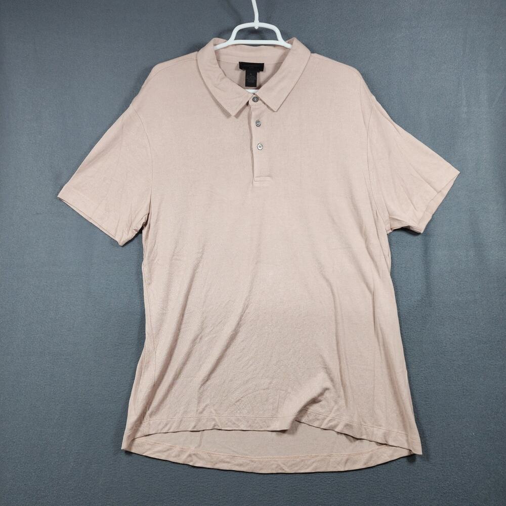 Magaschoni Man Mens Polo Shirt XL Modal Blend Pink Salmon Short Sleeve Stretch